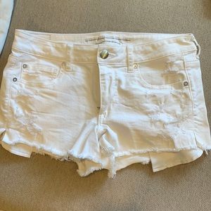 American Eagle white denim shorts
